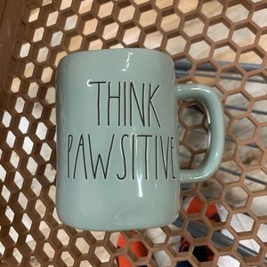 Rae Dunn new green THINK PAWSITIVE Mug